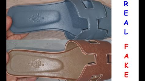 fake hermes slides vs real|hermes oran slides real.